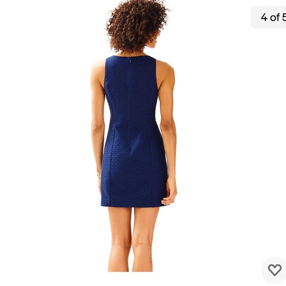 Lilly Pulitzer Navy Gold Tana Shift Dress Size 4 - Picture 5 of 12